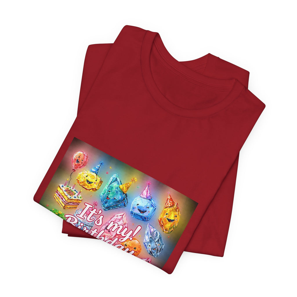 It's My Birthday Crystal Party T-Shirt | Dark Neutrals & Reds