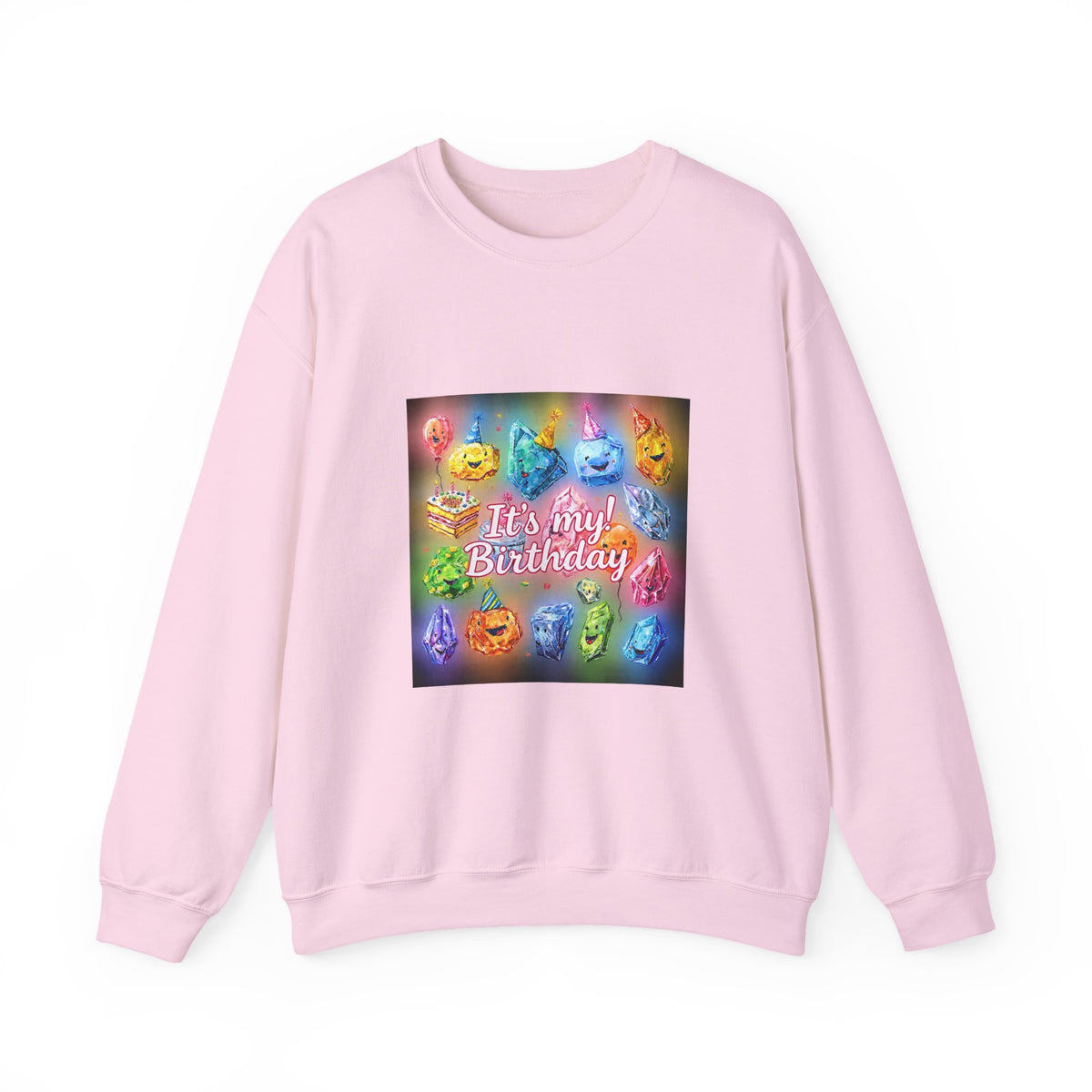 It's My Birthday Crystal Party Crewneck | Blues, Purples & Pinks
