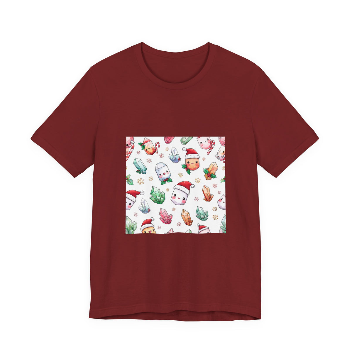 Pastel Christmas Crystal Friends T-Shirt | Earthy Reds & Browns