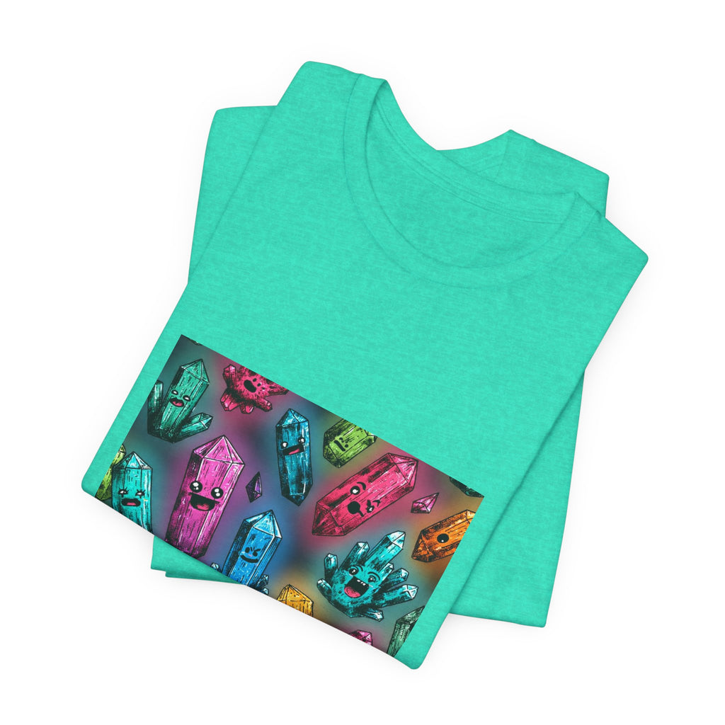 Colorful Crystal Characters T-Shirt | Soft Blues