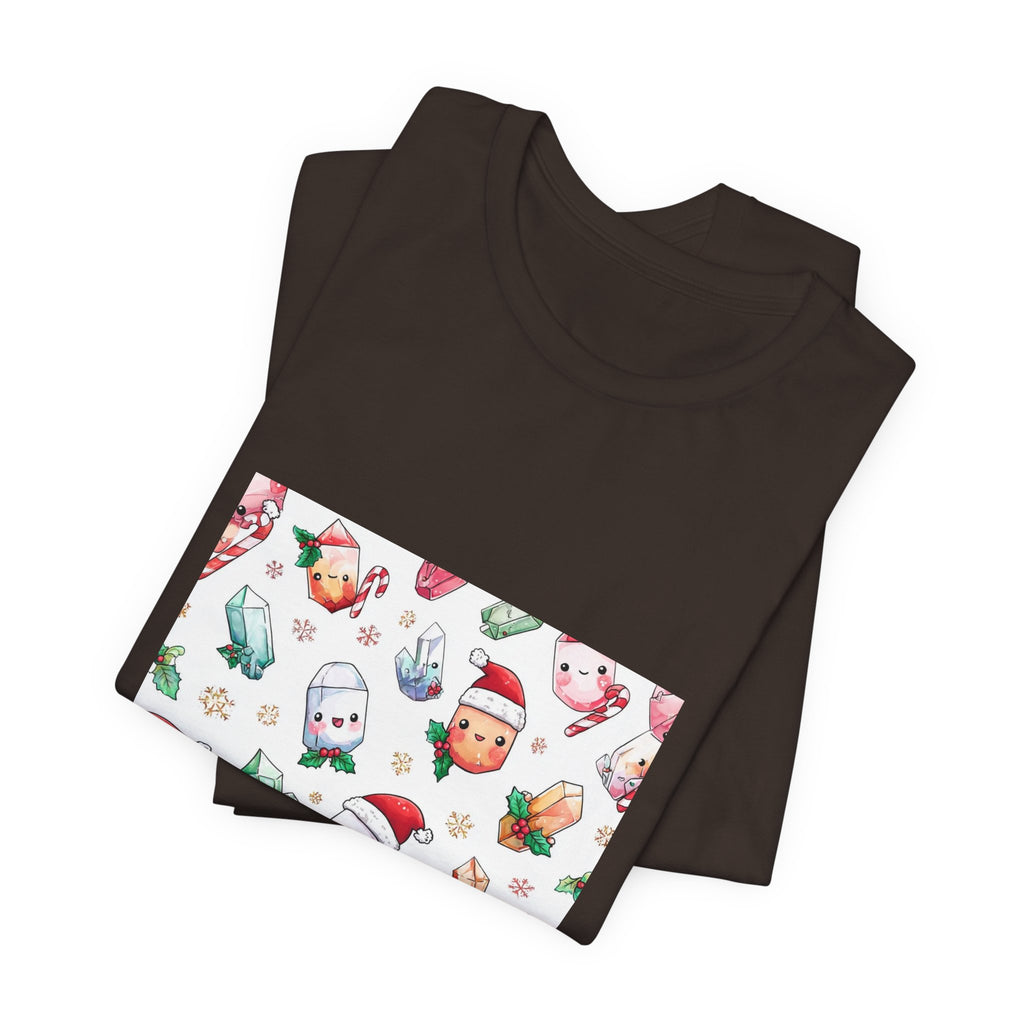 Pastel Christmas Crystal Friends T-Shirt | Earthy Reds & Browns