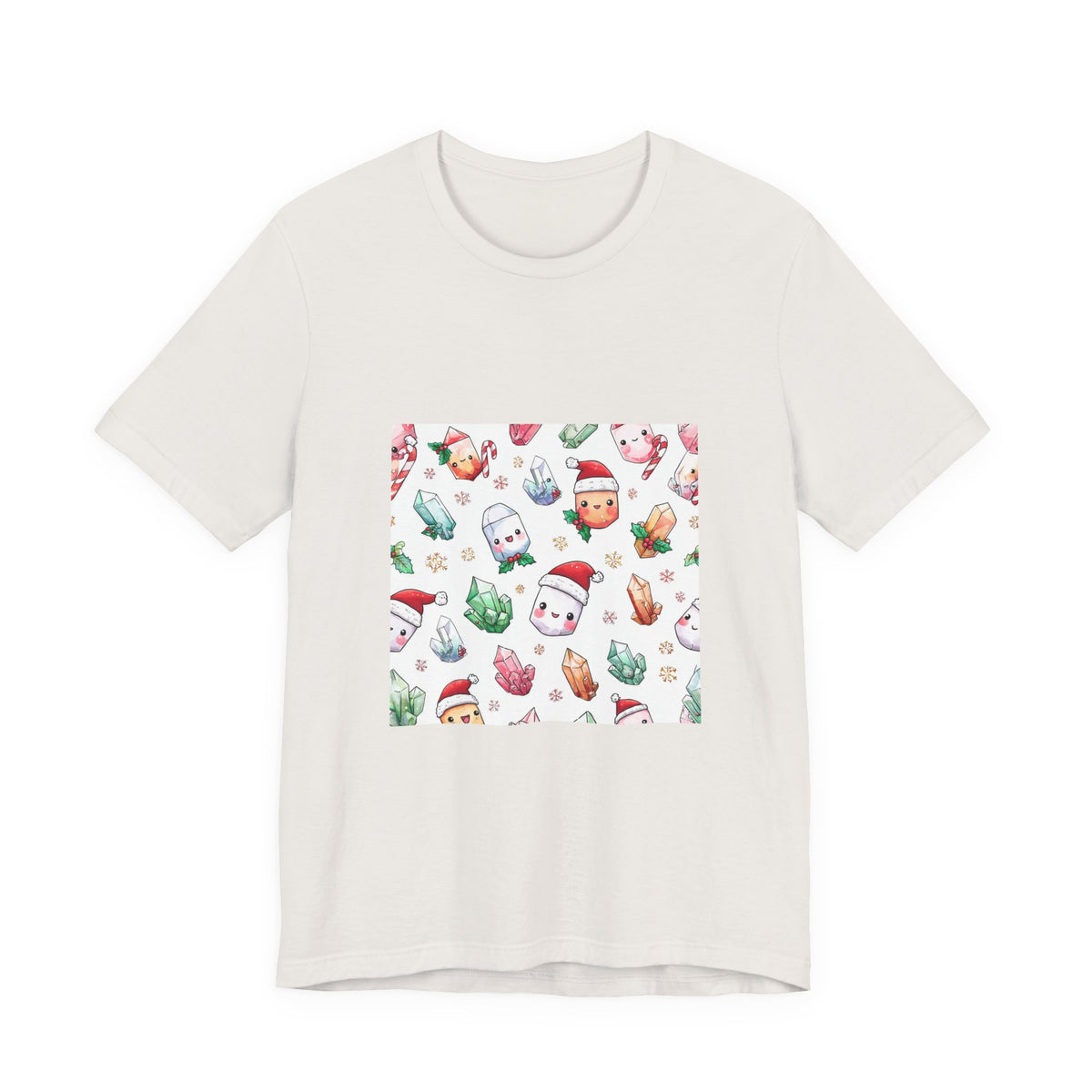 Pastel Christmas Crystal Friends T-Shirt | Light Neutrals