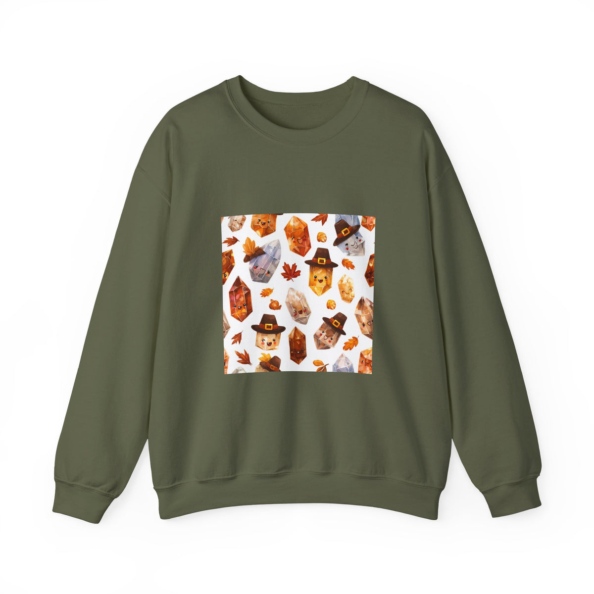 Thanksgiving Crystal Harvest Crewneck | Earth Tones & Brights