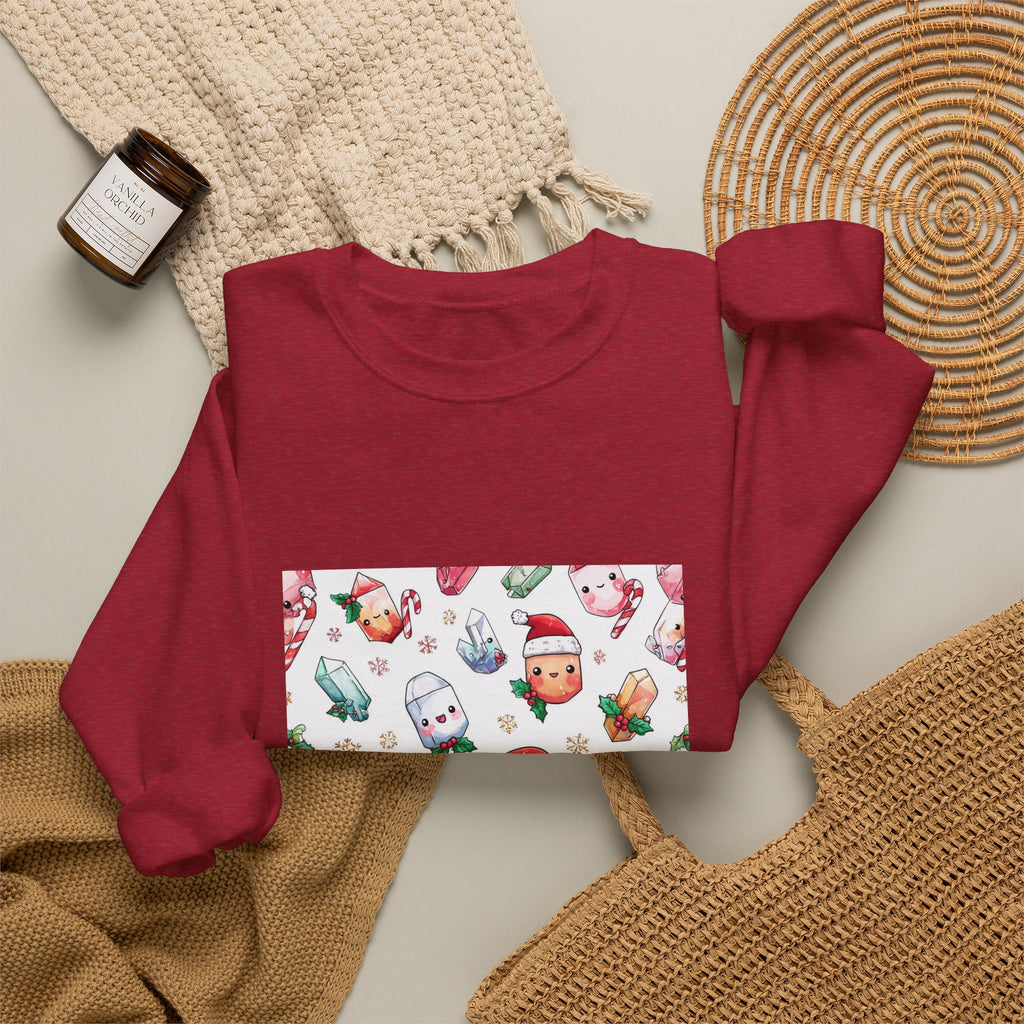 Pastel Christmas Crystal Friends Crewneck | Neutrals & Reds