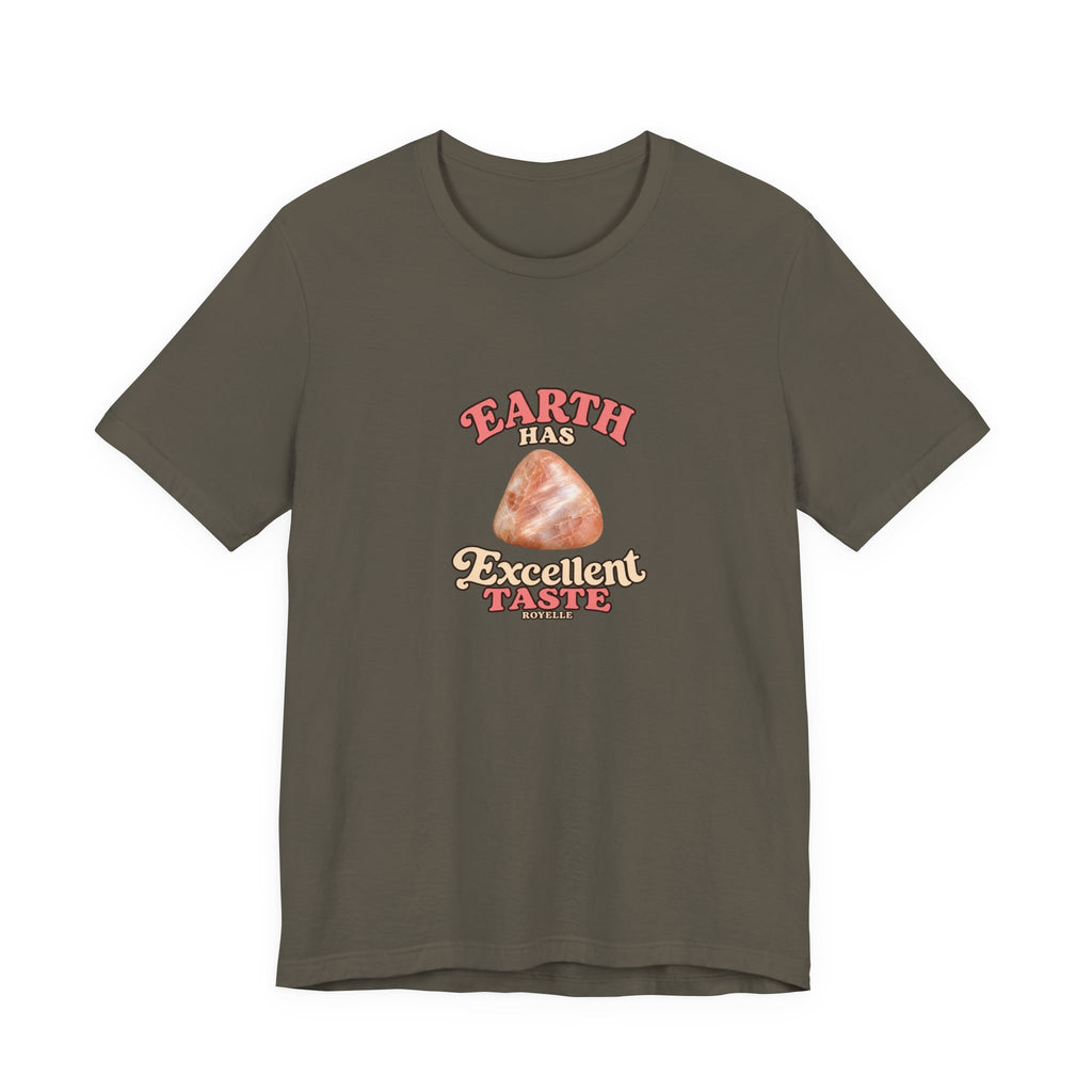 Earth Has Excellent Taste — Peach Moonstone Tee | Greens