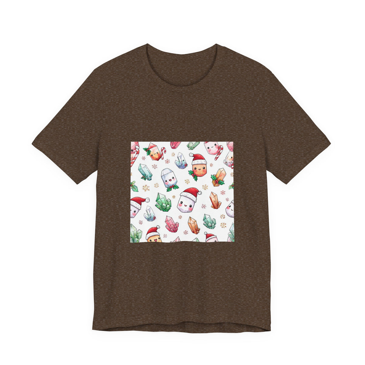 Pastel Christmas Crystal Friends T-Shirt | Earthy Reds & Browns