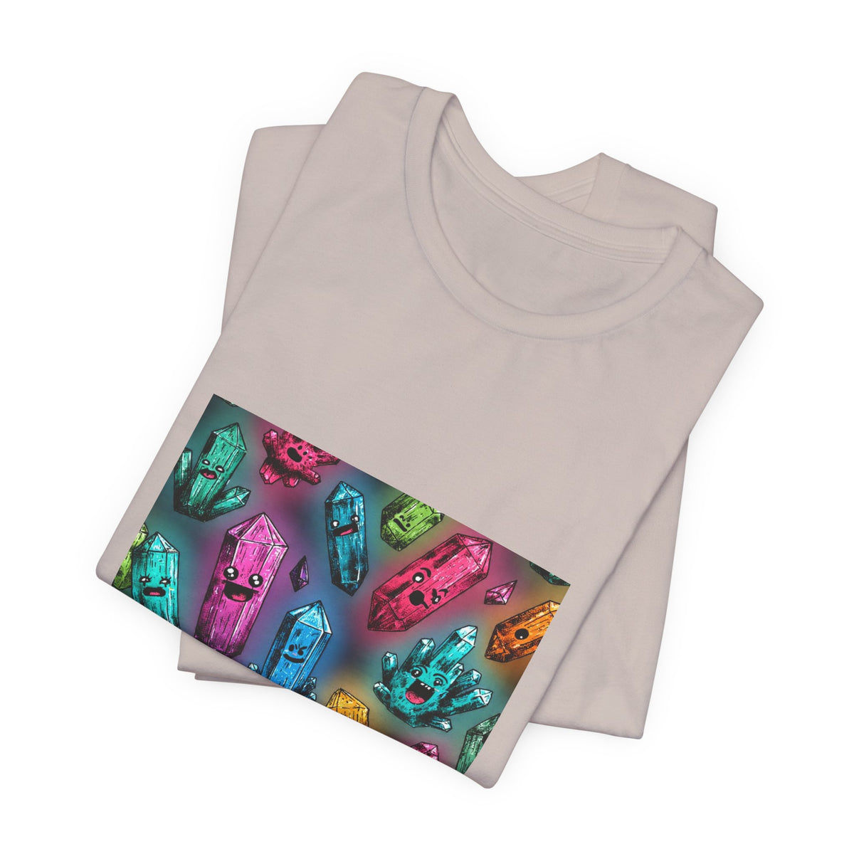 Colorful Crystal Characters T-Shirt | Light Neutrals