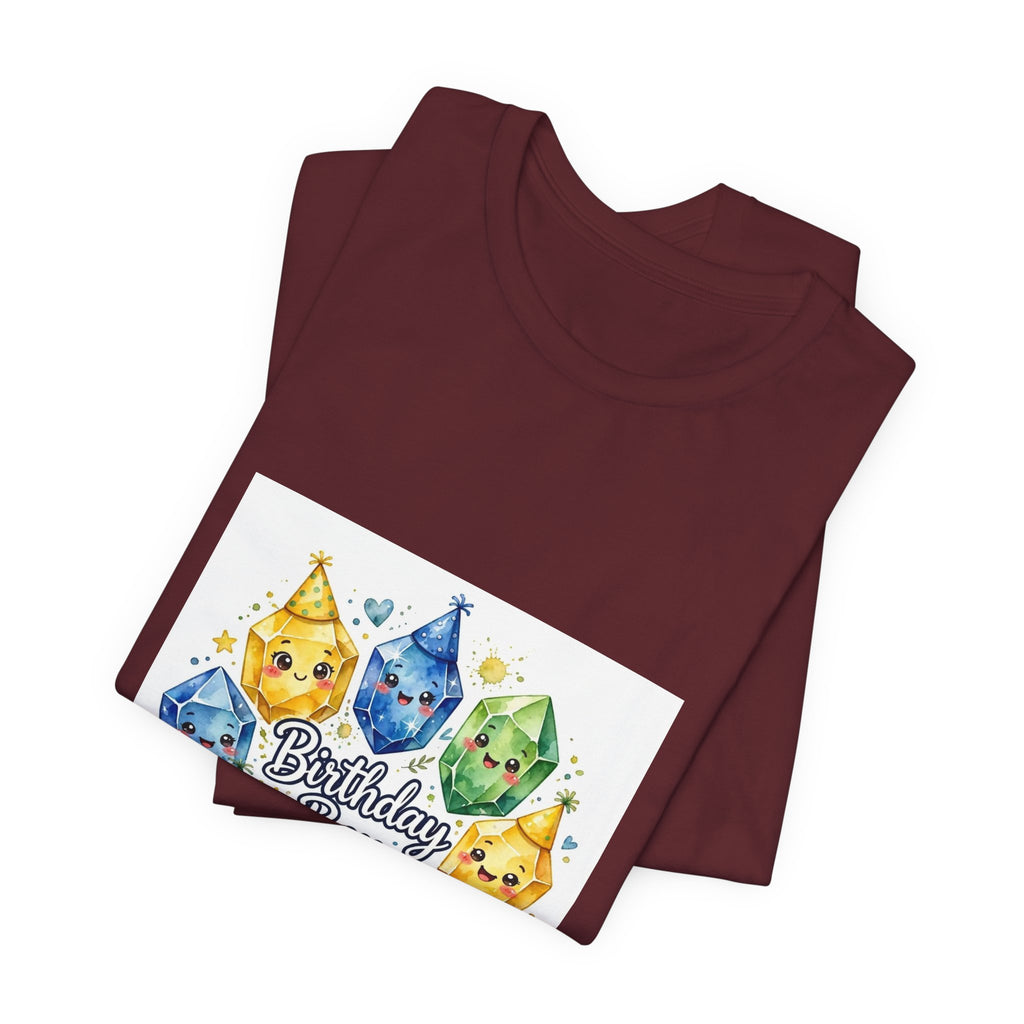 Birthday Boy Crystal Party T-Shirt | Earthy Reds & Browns