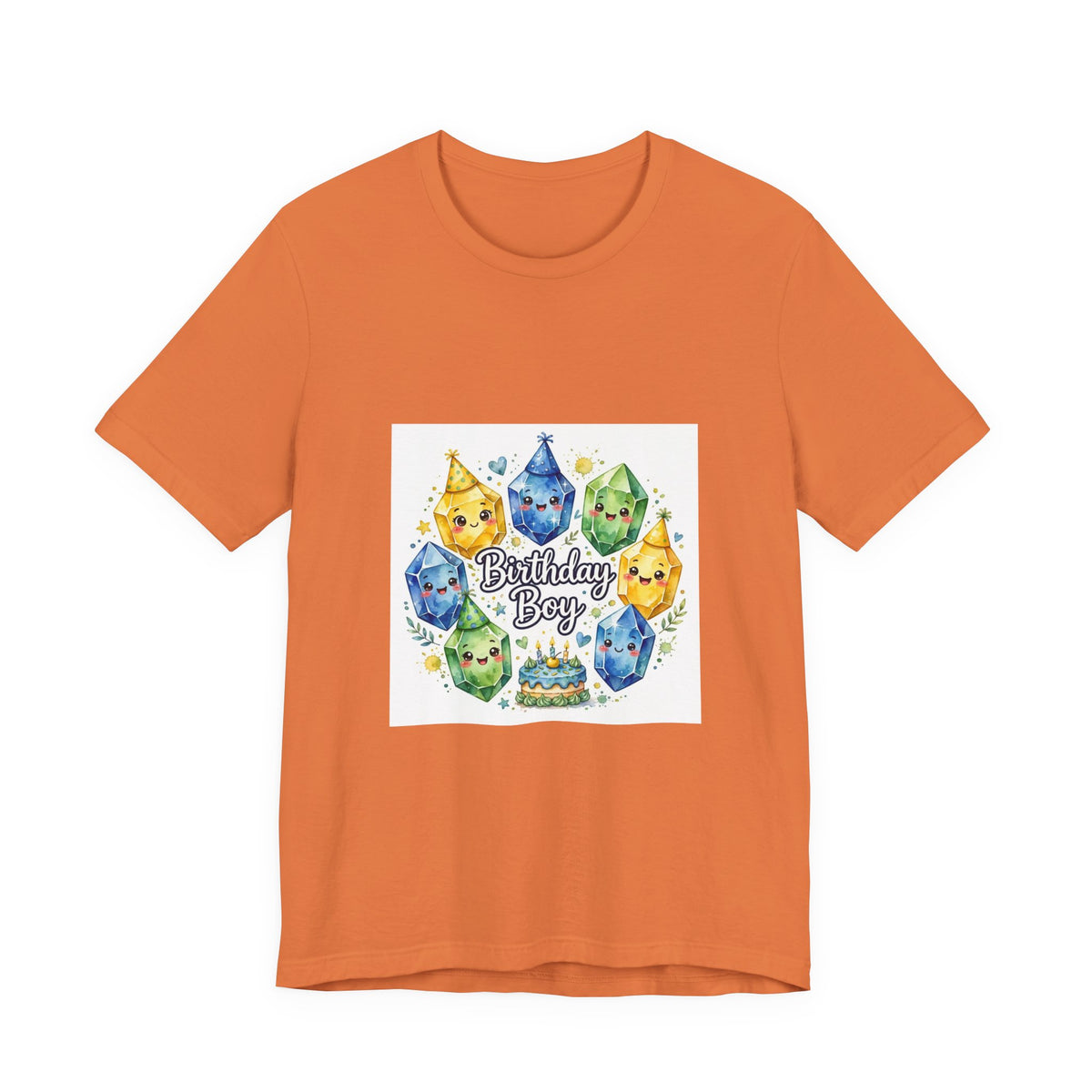 Birthday Boy Crystal Party T-Shirt | Sandy Neutrals & Oranges