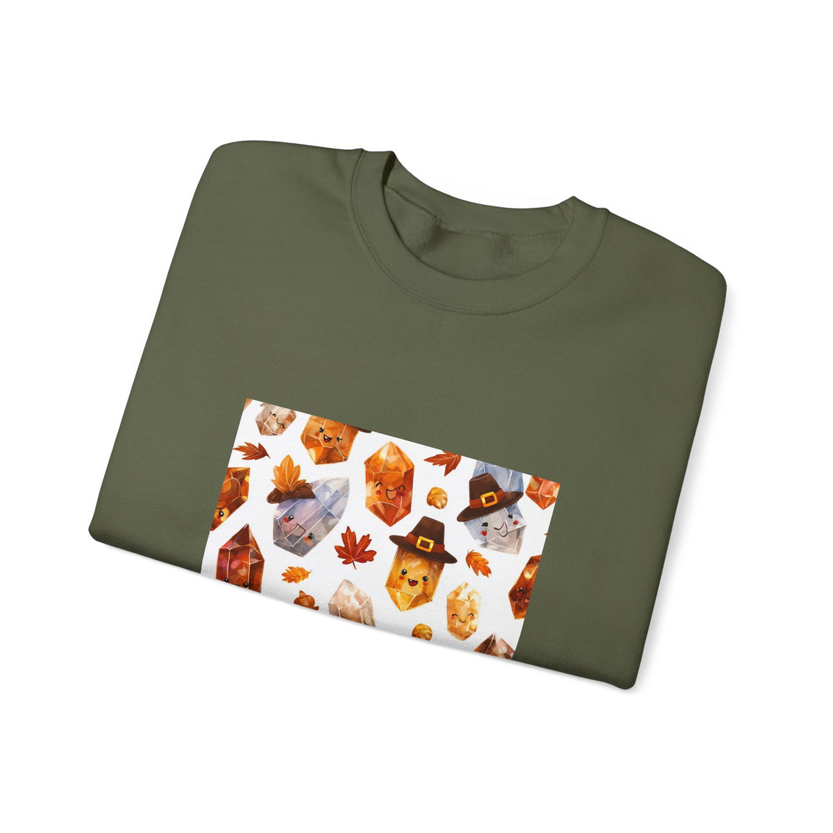 Thanksgiving Crystal Harvest Crewneck | Earth Tones & Brights