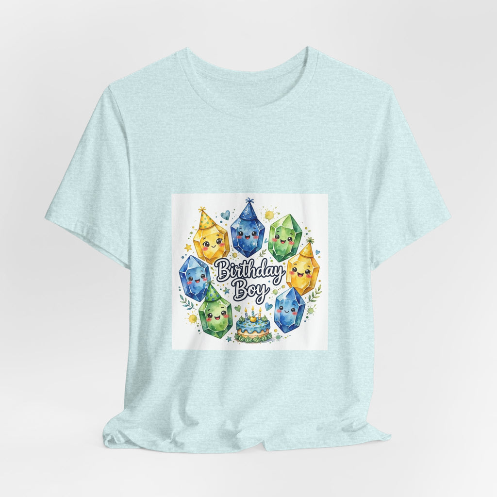 Birthday Boy Crystal Party T-Shirt | Soft Blues