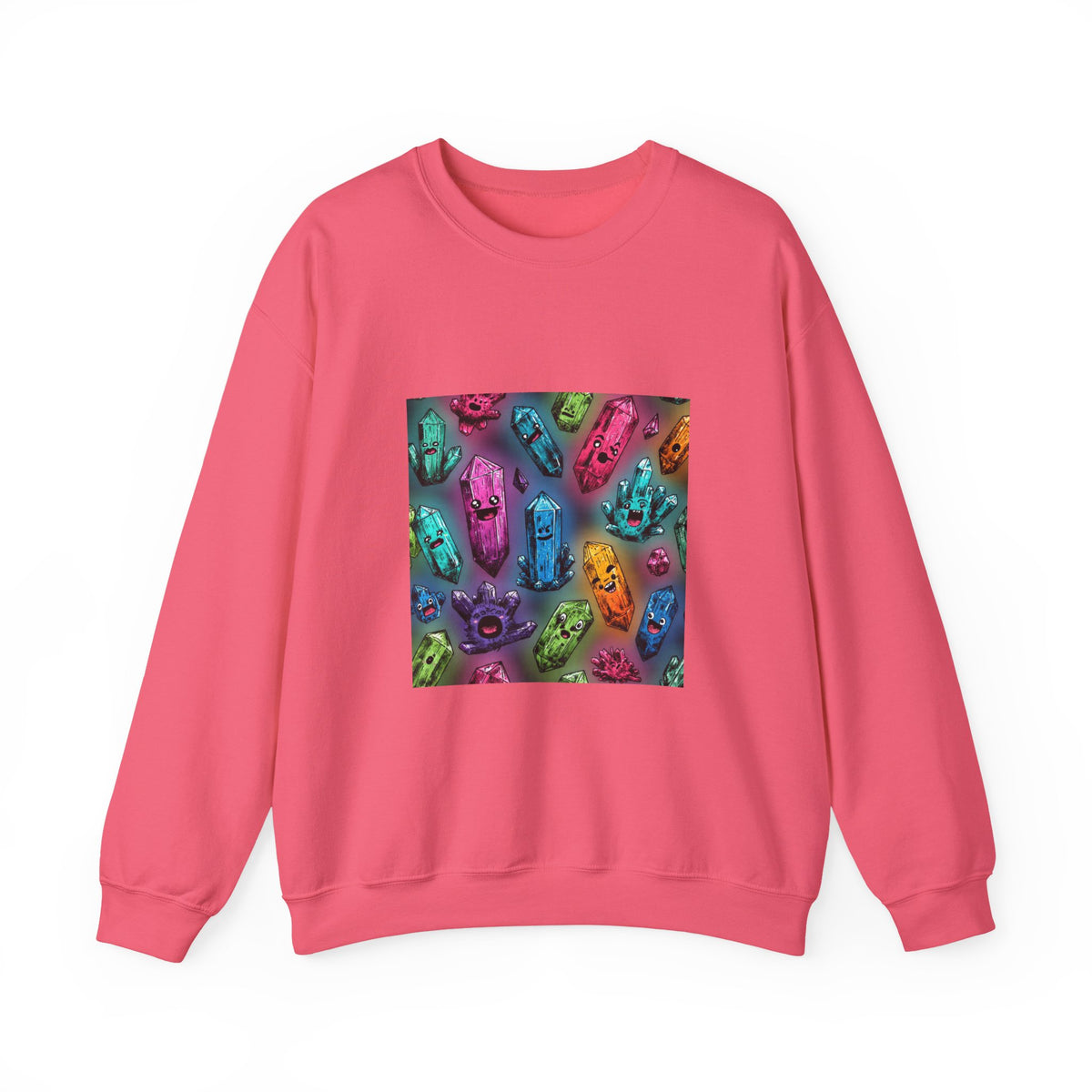 Colorful Crystal Characters Crewneck | Blues, Purples & Pinks
