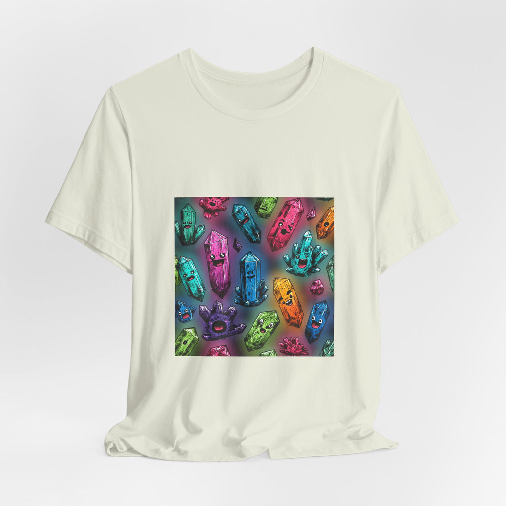 Colorful Crystal Characters T-Shirt | Golds, Mints & Teal
