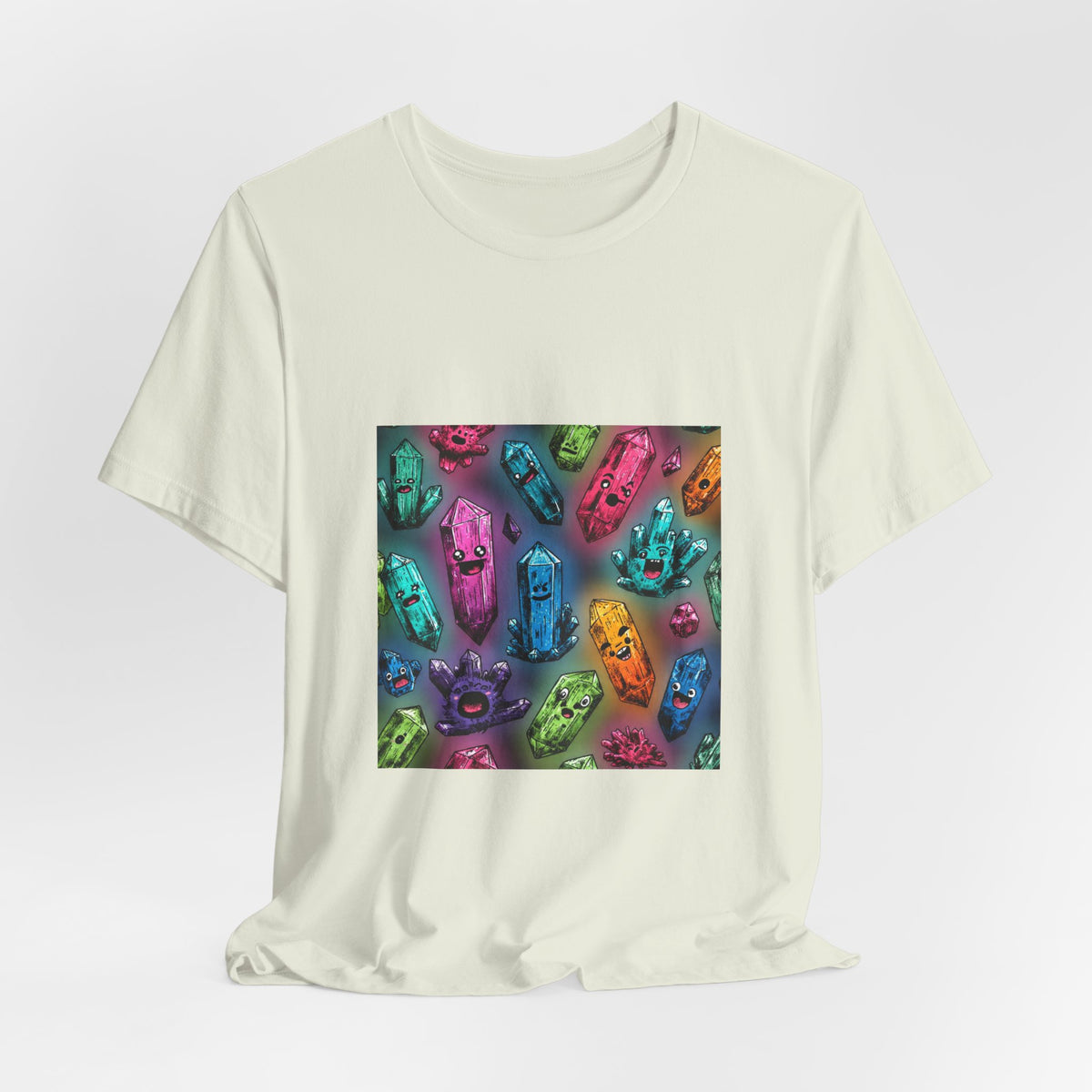 Colorful Crystal Characters T-Shirt | Golds, Mints & Teal