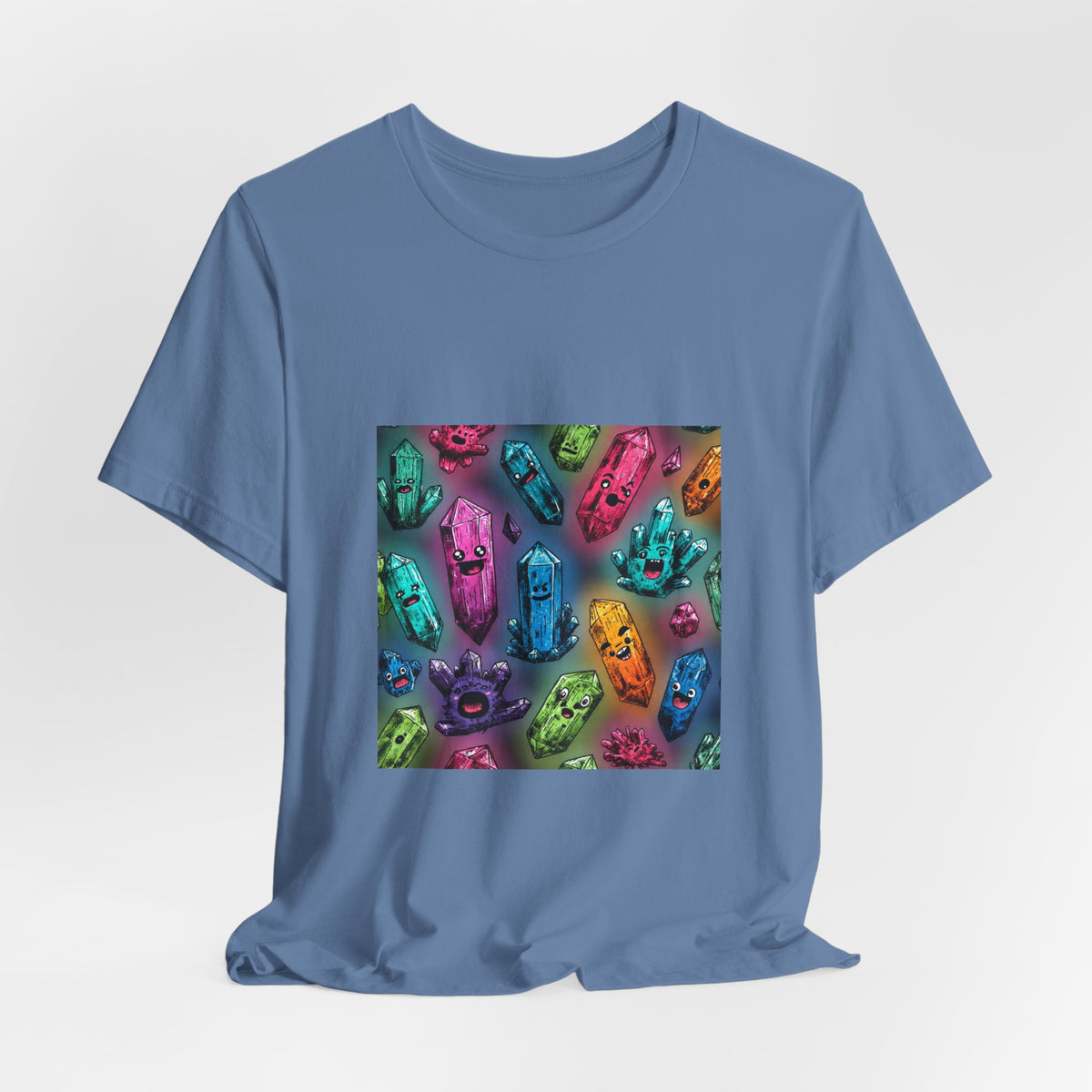 Colorful Crystal Characters T-Shirt | Soft Blues