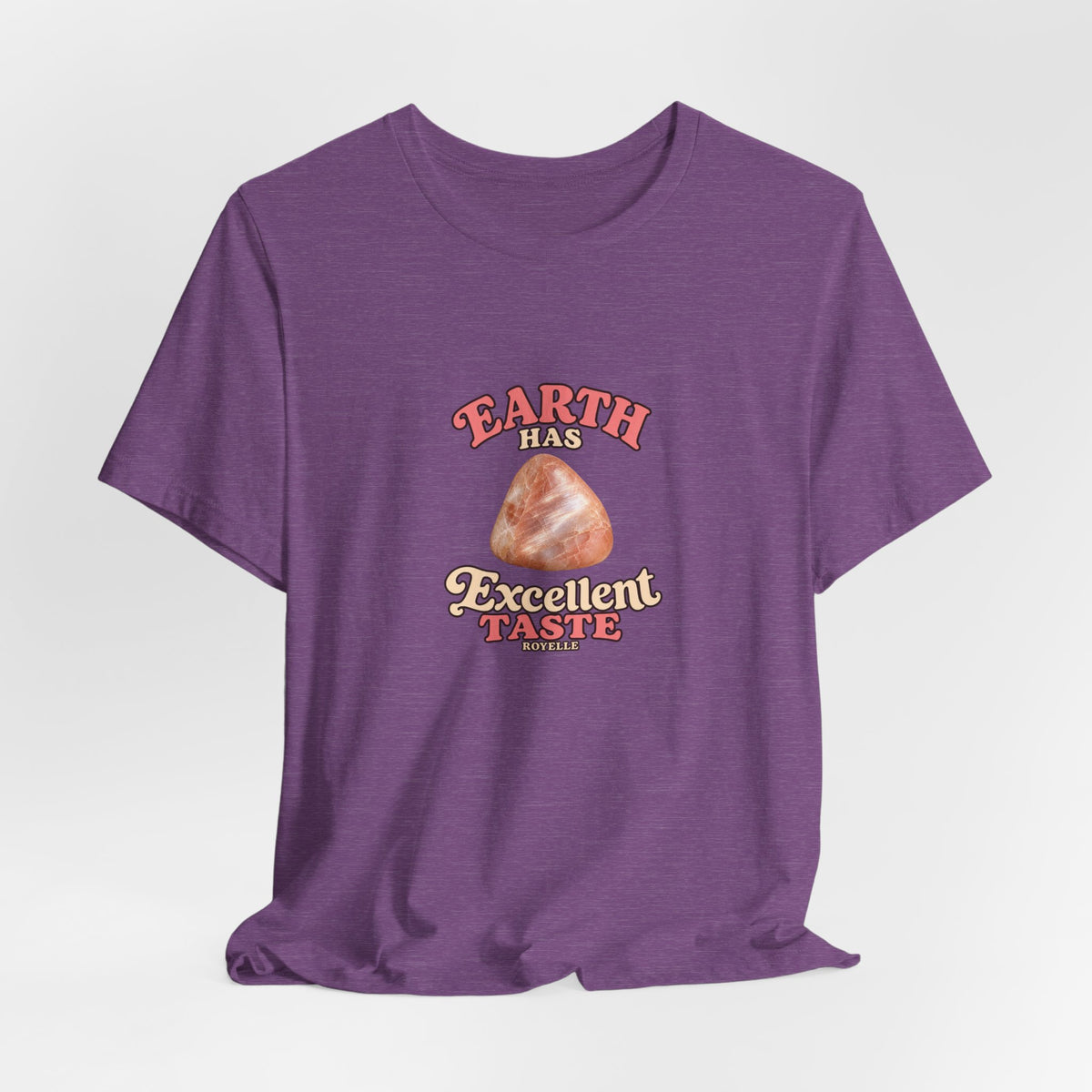 Earth Has Excellent Taste — Peach Moonstone Tee | Royal, Navy & Purple