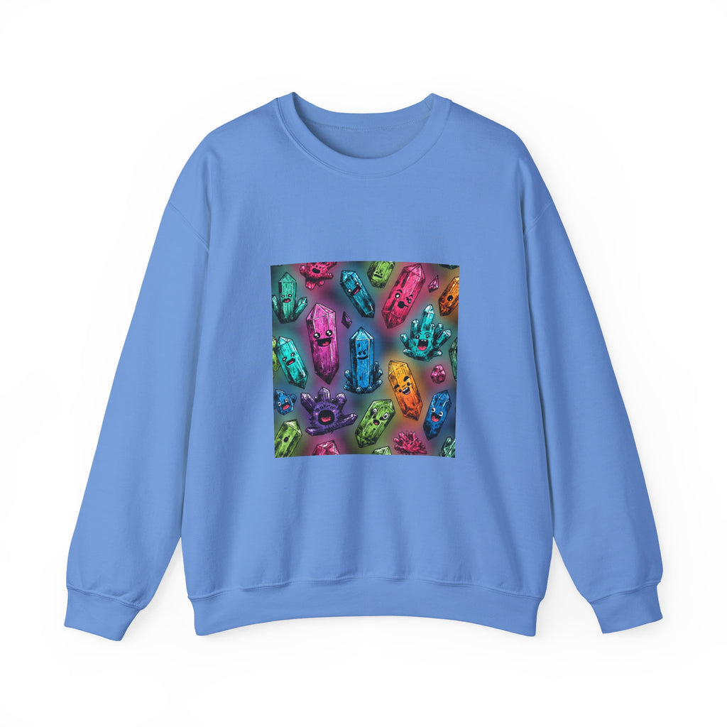 Colorful Crystal Characters Crewneck | Blues, Purples & Pinks