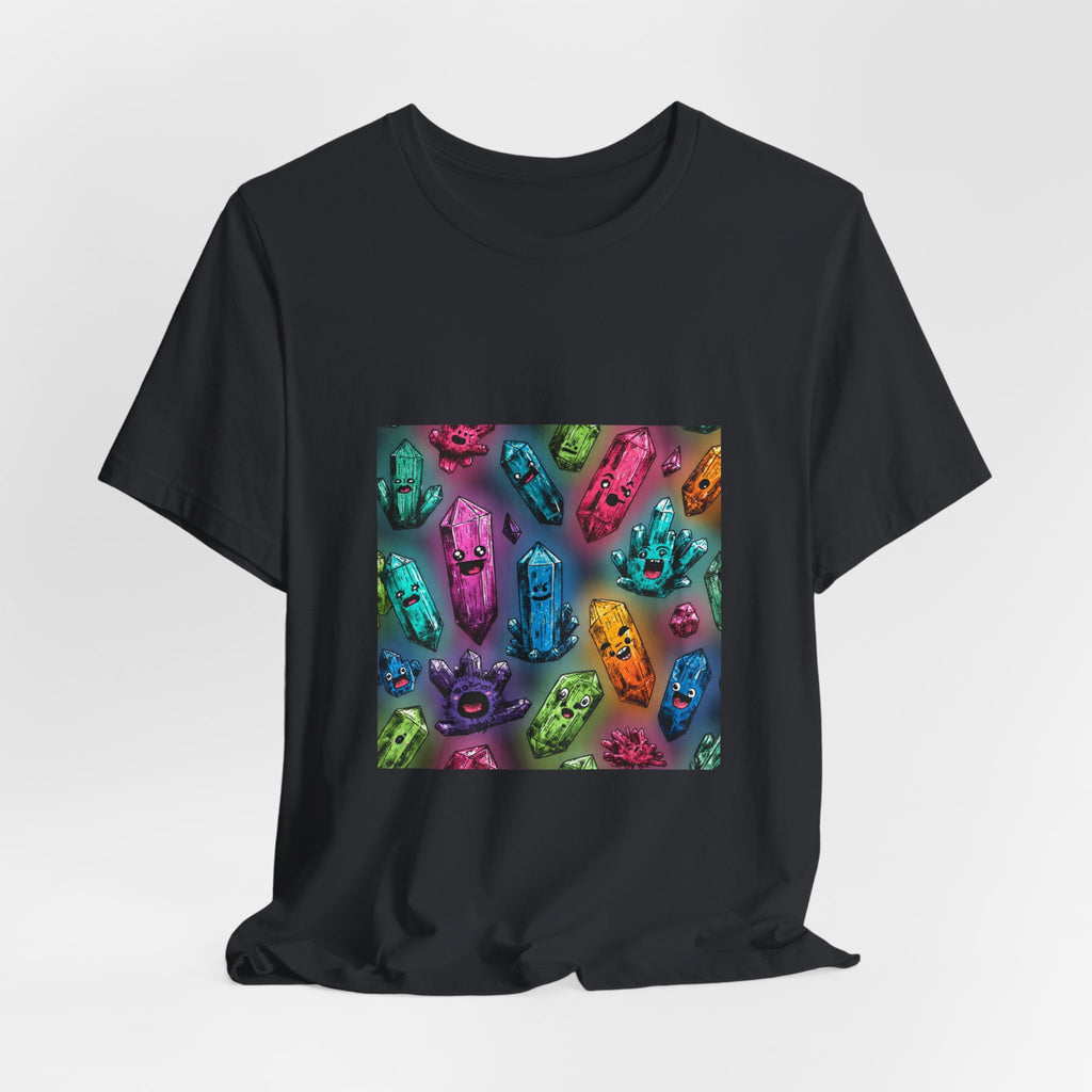 Colorful Crystal Characters T-Shirt | Dark Neutrals & Reds