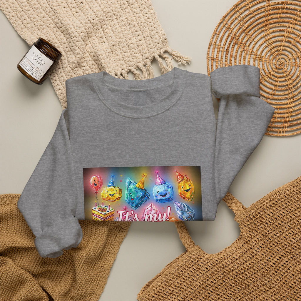 It's My Birthday Crystal Party Crewneck | Neutrals & Reds