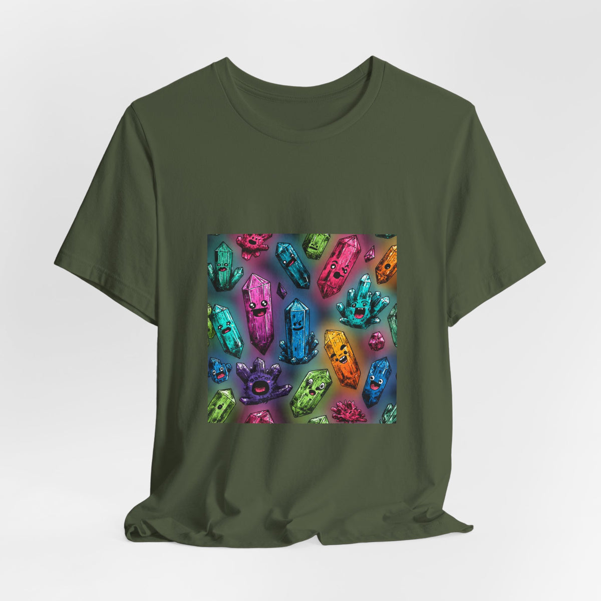 Colorful Crystal Characters T-Shirt | Greens