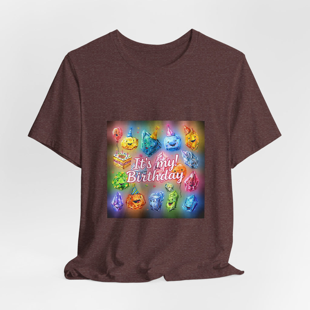 It's My Birthday Crystal Party T-Shirt | Earthy Reds & Browns
