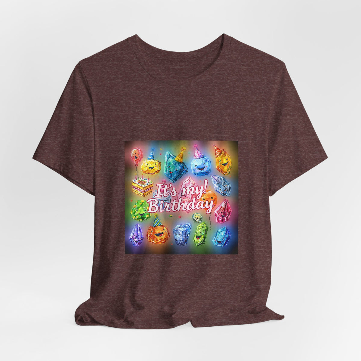 It's My Birthday Crystal Party T-Shirt | Earthy Reds & Browns