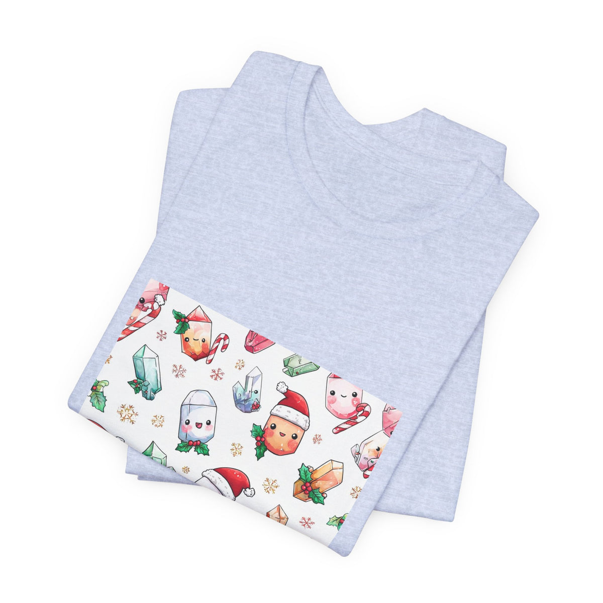 Pastel Christmas Crystal Friends T-Shirt | Soft Blues
