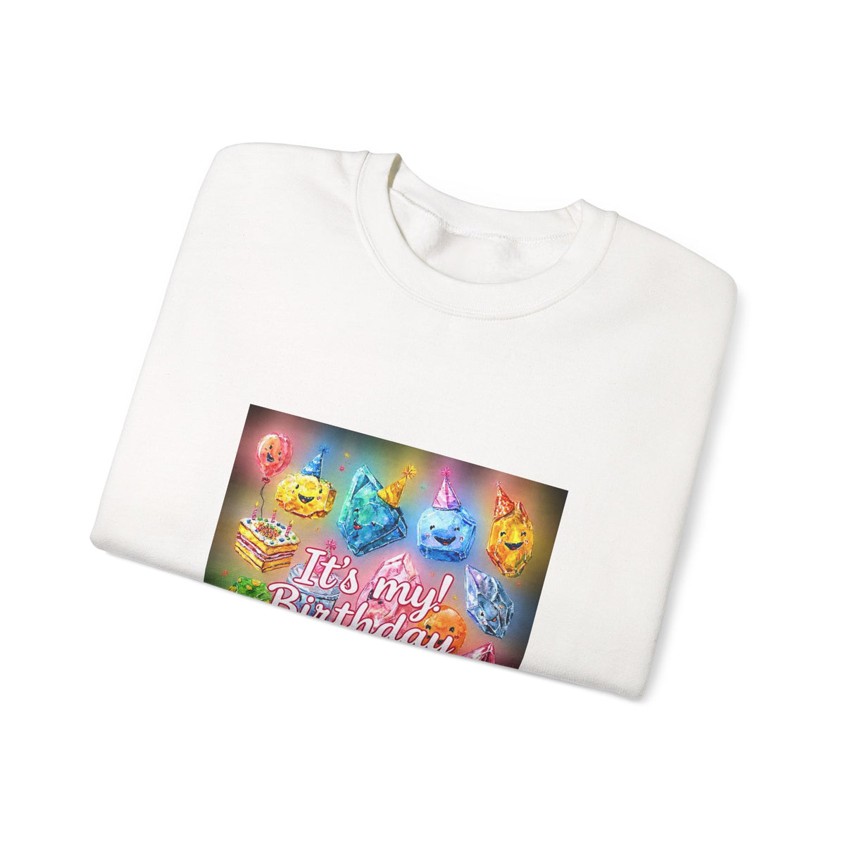 It's My Birthday Crystal Party Crewneck | Neutrals & Reds