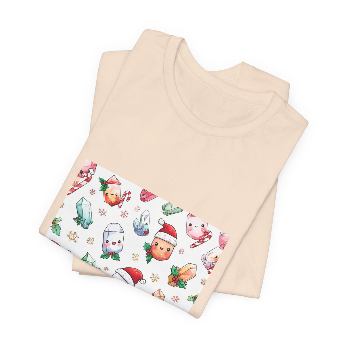 Pastel Christmas Crystal Friends T-Shirt | Sandy Neutrals & Oranges