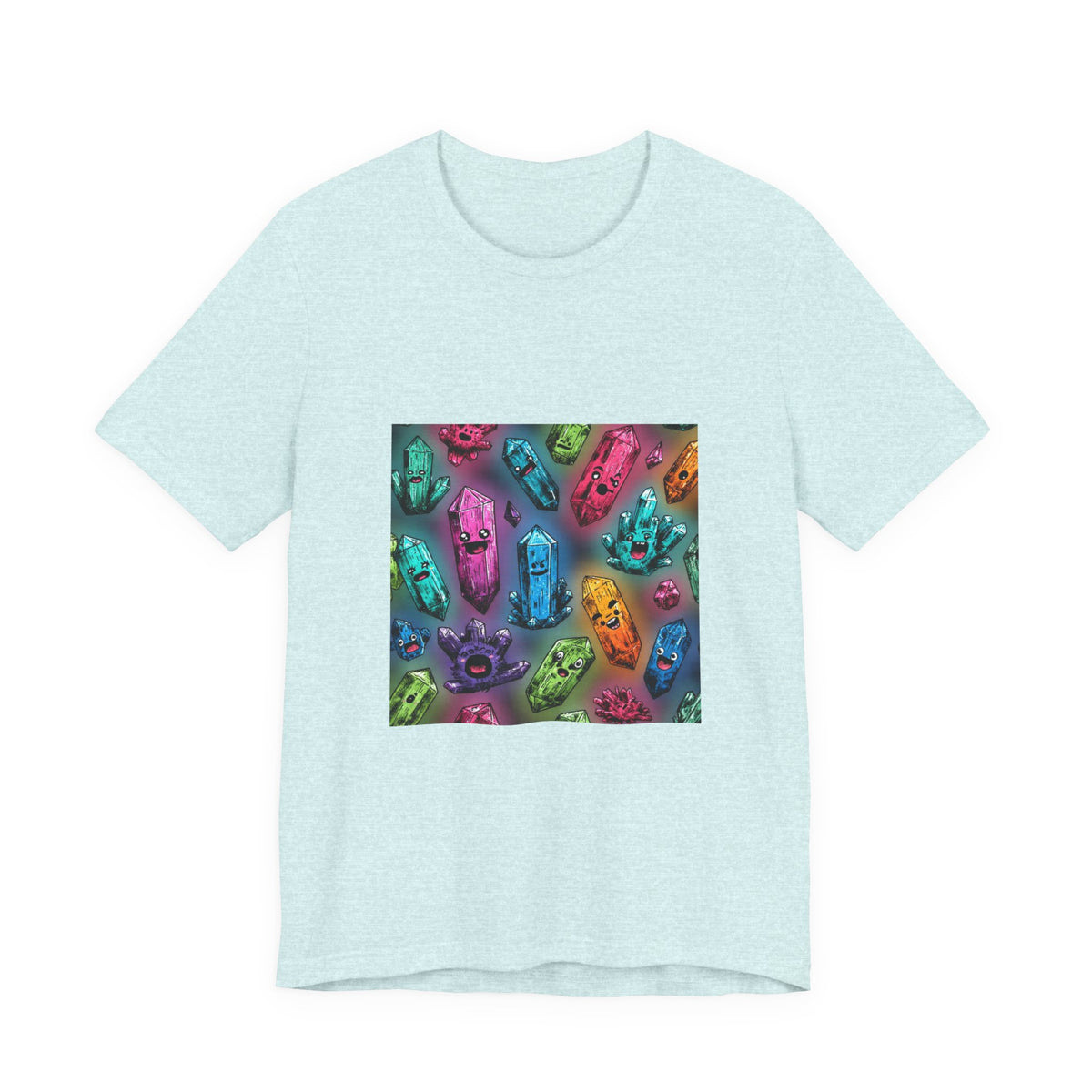 Colorful Crystal Characters T-Shirt | Soft Blues