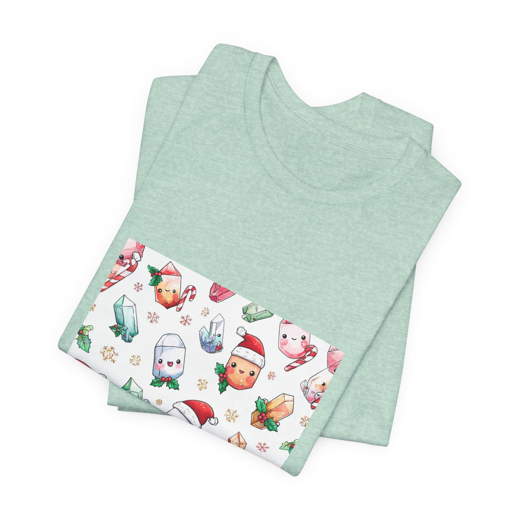 Pastel Christmas Crystal Friends T-Shirt | Golds, Mints & Teal