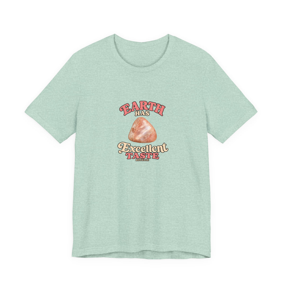 Earth Has Excellent Taste — Peach Moonstone Tee | Golds, Mints & Teal