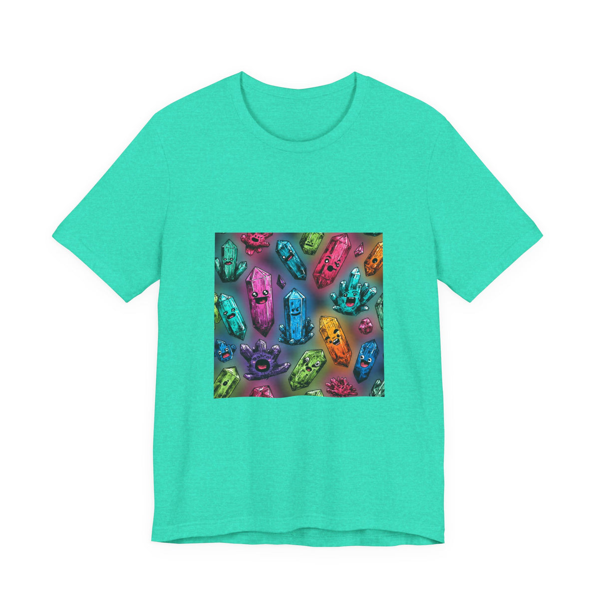 Colorful Crystal Characters T-Shirt | Soft Blues