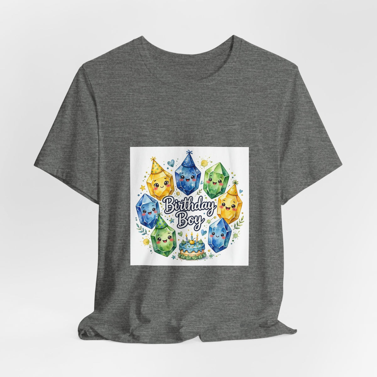 Birthday Boy Crystal Party T-Shirt | Light Neutrals