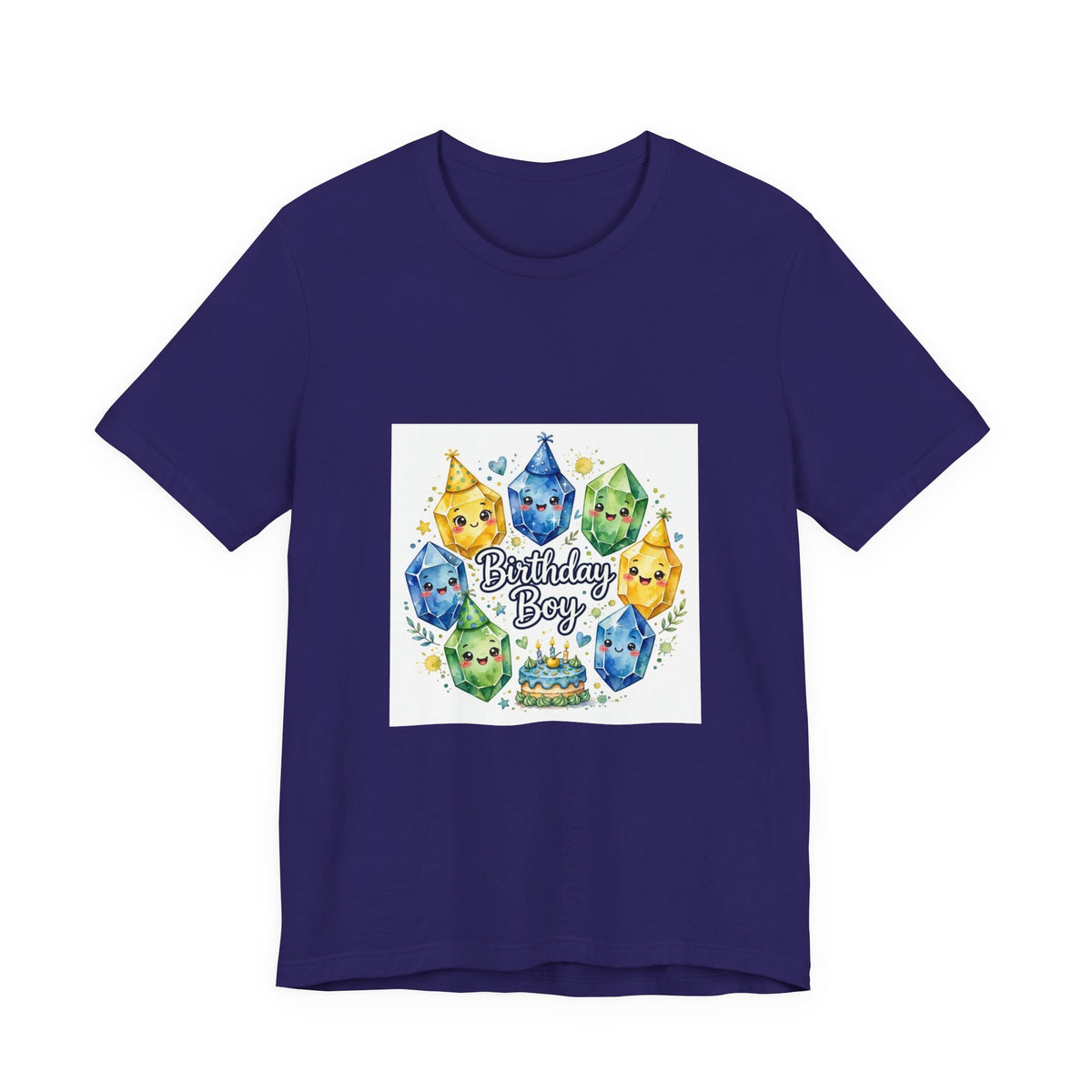 Birthday Boy Crystal Party T-Shirt | Royal, Navy & Purple