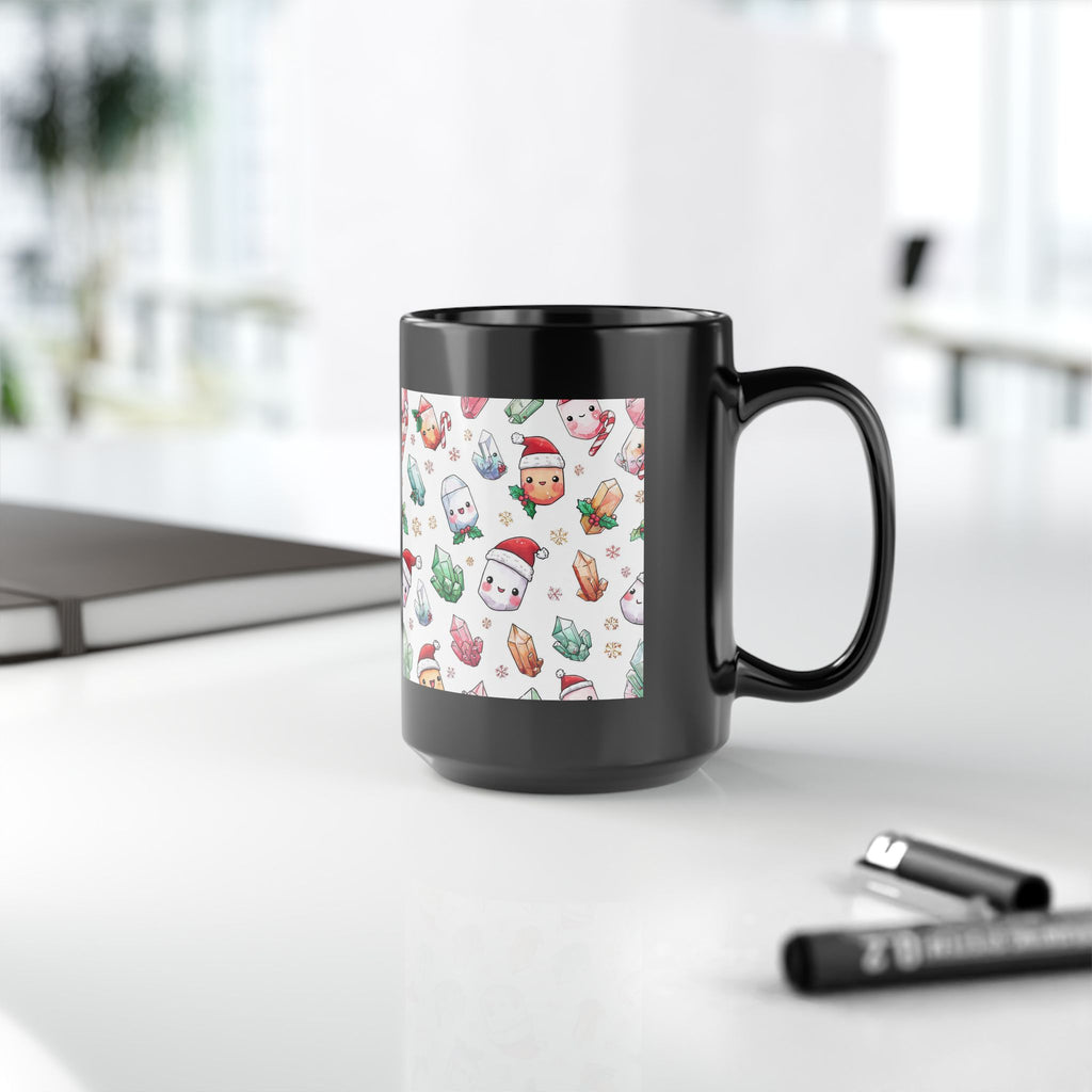 Pastel Christmas Crystal Friends Black Mug