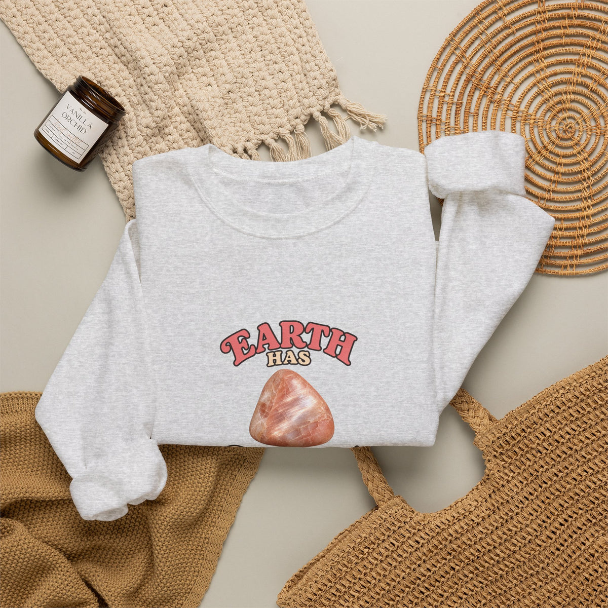 Earth Has Excellent Taste — Peach Moonstone Crewneck | Neutrals & Reds