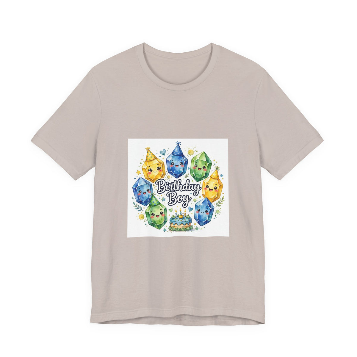 Birthday Boy Crystal Party T-Shirt | Light Neutrals