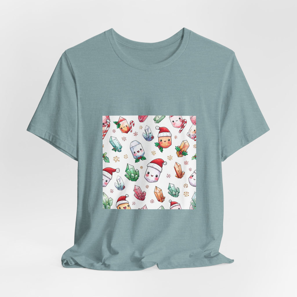 Pastel Christmas Crystal Friends T-Shirt | Soft Blues
