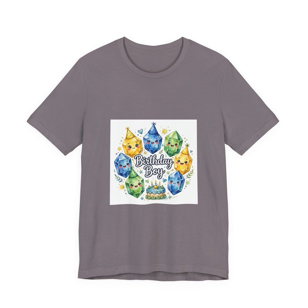 Birthday Boy Crystal Party T-Shirt | Light Neutrals