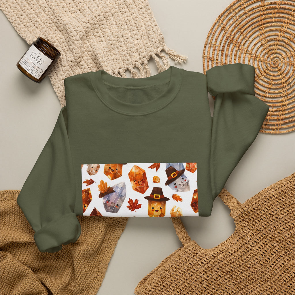 Thanksgiving Crystal Harvest Crewneck | Earth Tones & Brights