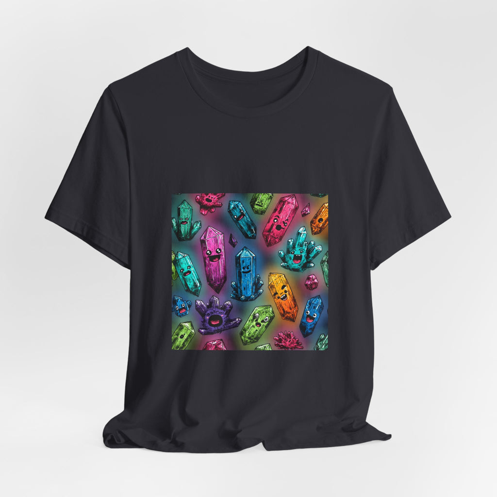 Colorful Crystal Characters T-Shirt | Dark Neutrals & Reds