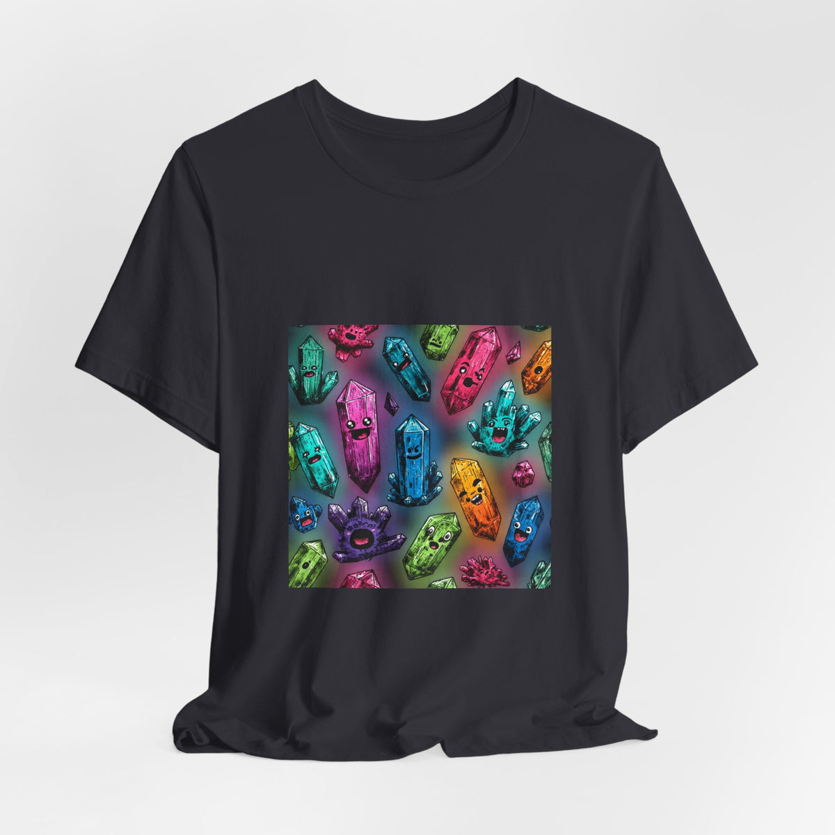Colorful Crystal Characters T-Shirt | Dark Neutrals & Reds
