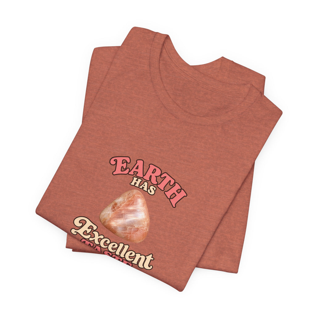 Earth Has Excellent Taste — Peach Moonstone Tee | Earthy Reds & Browns