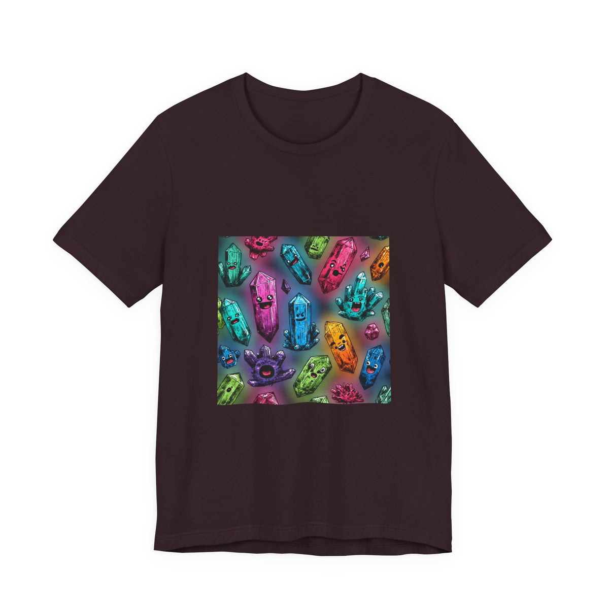 Colorful Crystal Characters T-Shirt | Dark Neutrals & Reds