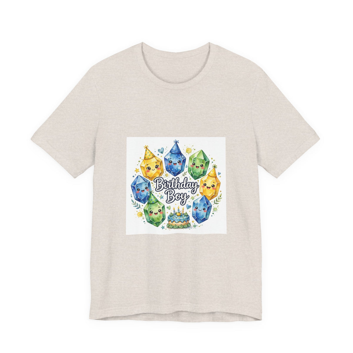 Birthday Boy Crystal Party T-Shirt | Sandy Neutrals & Oranges