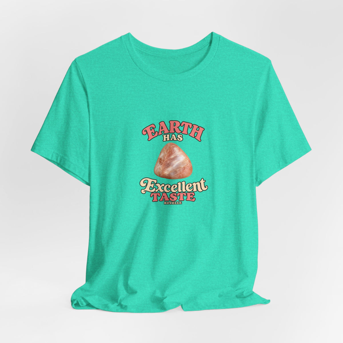 Earth Has Excellent Taste — Peach Moonstone Tee | Soft Blues