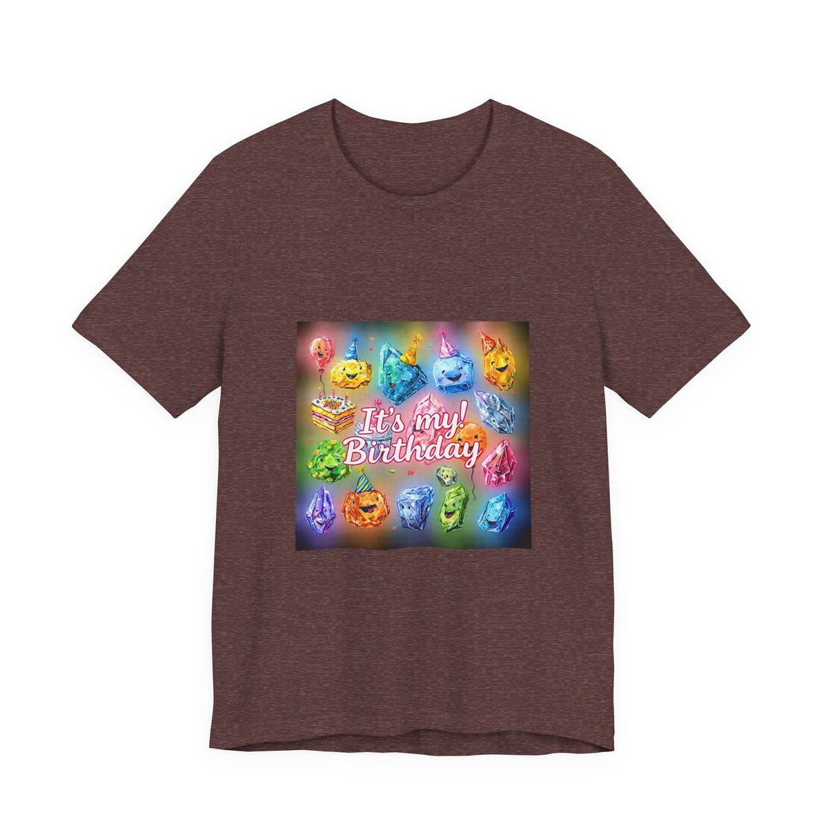 It's My Birthday Crystal Party T-Shirt | Earthy Reds & Browns