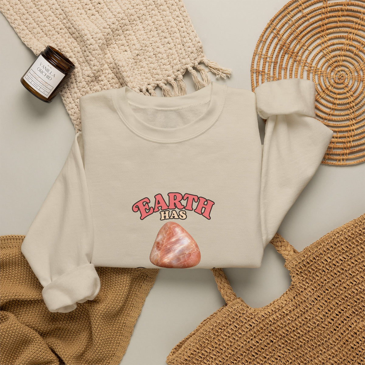 Earth Has Excellent Taste — Peach Moonstone Crewneck | Earth Tones & Brights
