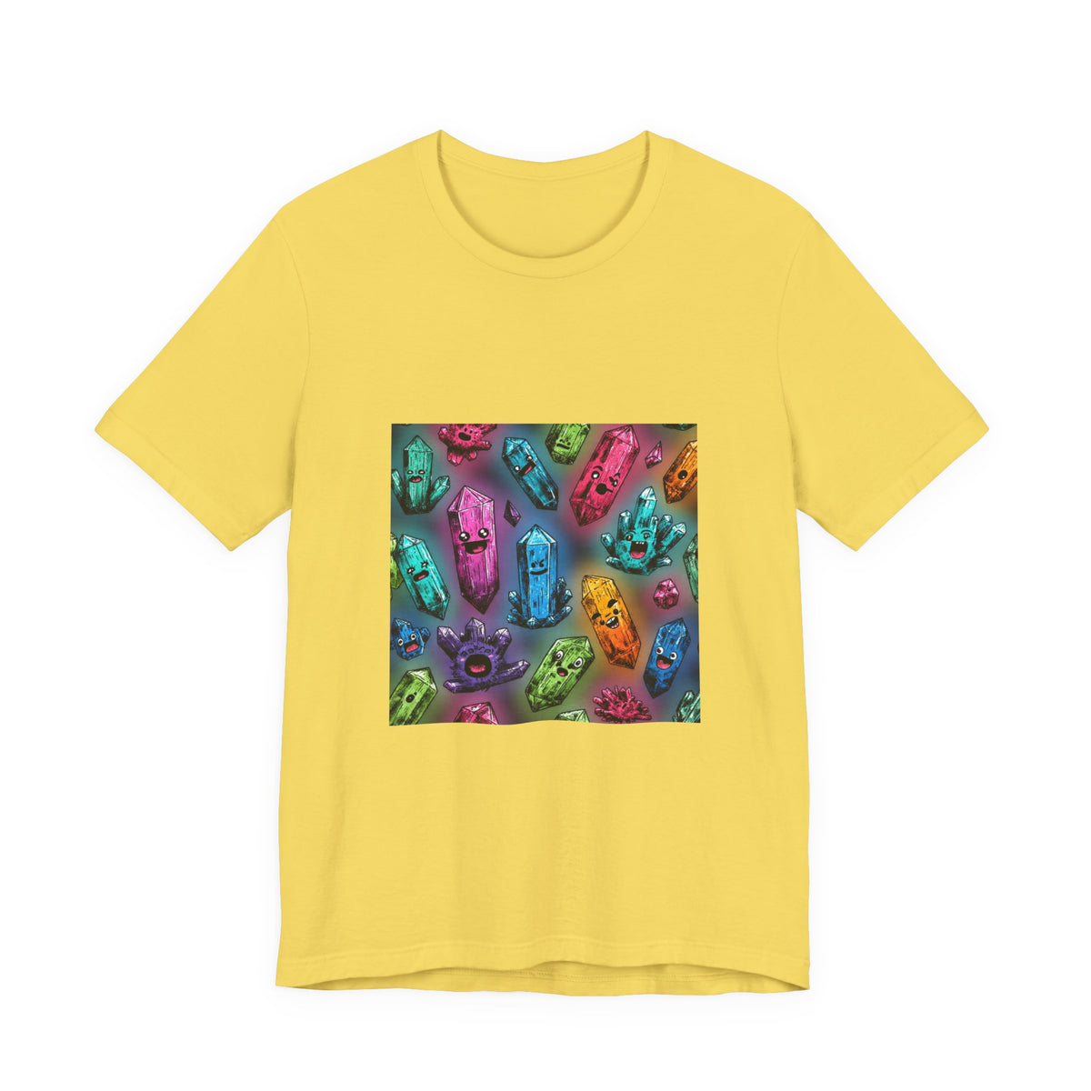 Colorful Crystal Characters T-Shirt | Golds, Mints & Teal